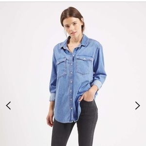 NWT Topshop Moto Demin Shirt. Size 2.